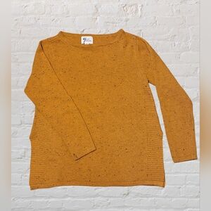 'Andrea Jovine' mustard yellow marled knit sweater, Sz. M